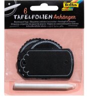 folia Geschenkanhänger schwarz Tafelfolien...