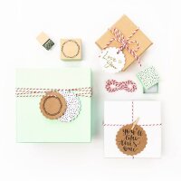 folia Geschenkanhänger weiß, natur Set Rund,...