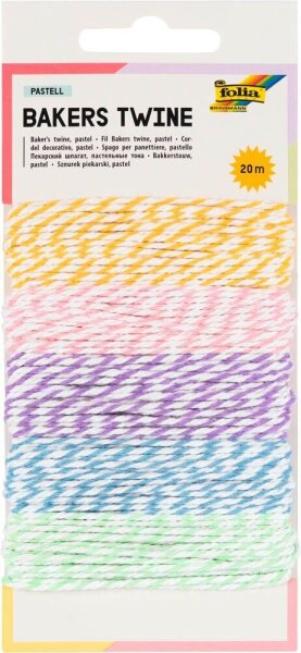 folia Kordeln Deko Pastell matt weiß -orange, -rot, -blau, -braun, -schwarz 2,0 mm x 5x 4,0 m