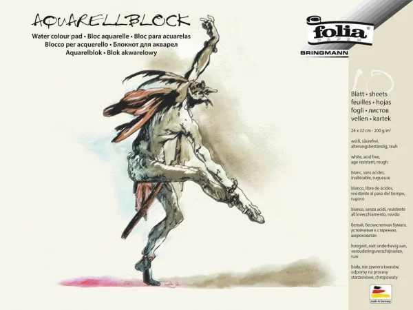 folia Aquarellblock 24,0 x 32,0 cm 200 g/qm, 10 Blatt, 1...