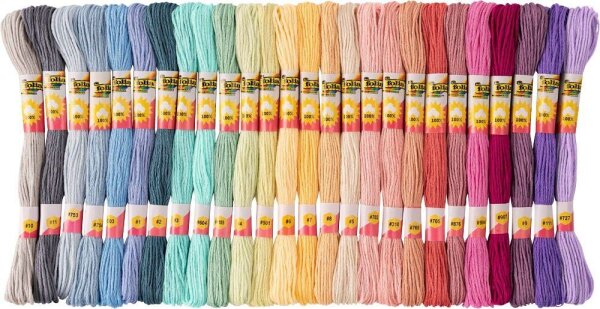 folia Garn zum Sticken Pastell matt pastellfarben 1,0 mm x 8,0 m