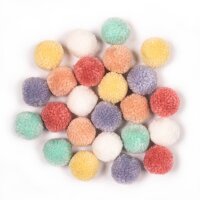 folia Pompons farbsortiert Pastell Ø 3,0 cm, 24 St.