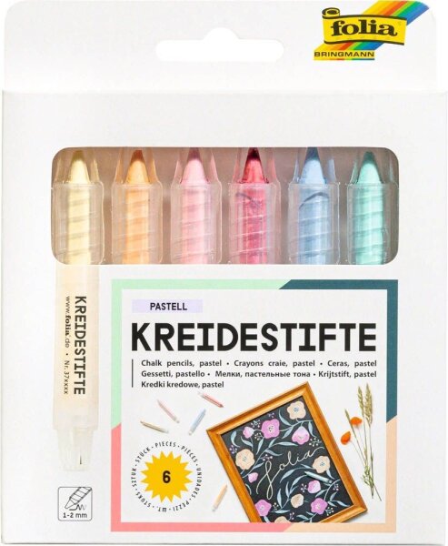 folia Pastell Kreidestifte farbsortiert 6 St.