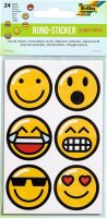 folia Aufkleber Emojis verschiedene Motive, 24 St.