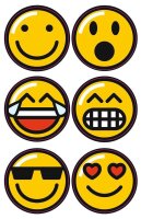 folia Aufkleber Emojis verschiedene Motive, 24 St.