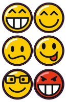 folia Aufkleber Emojis verschiedene Motive, 24 St.