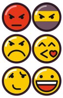 folia Aufkleber Emojis verschiedene Motive, 24 St.
