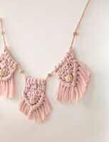 folia Makramee-Set Boho natur, rosé