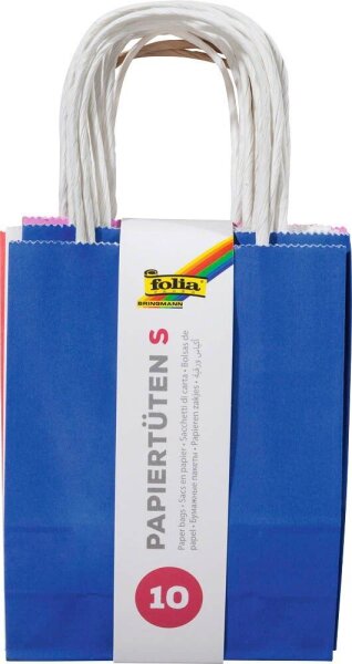 folia Papiertüten Basic S mehrfarbig 10 St.
