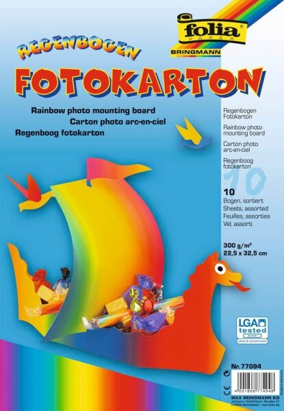 folia Fotokarton Regenbogen farbsortiert 300 g/qm 10 St.