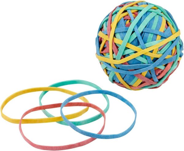 WIHEDÜ Gummibänder farbig 3,0 mm, Ø 6,4 cm, 100 g