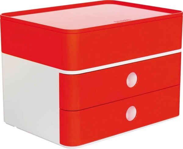 HAN Schubladenbox Smart Box plus ALLISON  rot 1100-17D, DIN A5 mit 3 Schubladen, 1 St.