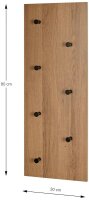 HAKU Möbel Wandgarderobe 37142 eiche Holz 7 Haken 80,0 x 30,0 cm, 1 St.