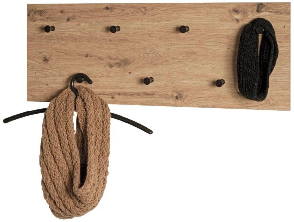 HAKU Möbel Wandgarderobe 37442 eiche Holz 7 Haken 80,0 x 30,0 cm, 1 St.