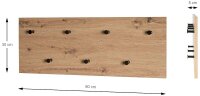 HAKU Möbel Wandgarderobe 37442 eiche Holz 7 Haken...