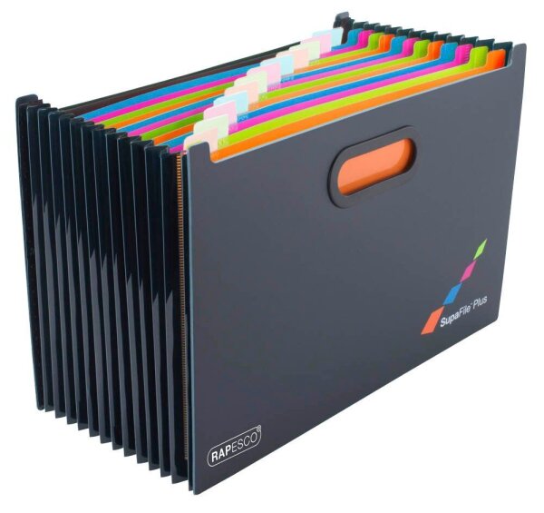 RAPESCO® Fächermappe Supafile Plus 13 Fächer schwarz, 1 St.