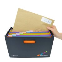 RAPESCO® Fächermappe Supafile Plus 13 Fächer schwarz, 1 St.