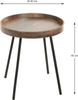 HAKU Möbel Beistelltisch rund MDF-Platte eiche 40,0...