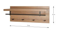 HAKU Möbel Wandgarderobe 37144 eiche Holz 4 Haken...