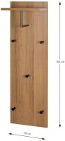 HAKU Möbel Wandgarderobe 37148 eiche Holz 5 Haken 30,0 x 100,0 cm, 1 St.
