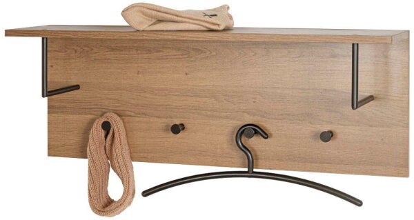 HAKU Möbel Wandgarderobe 37147 eiche Holz 4 Haken 80,0 x 30,0 cm, 1 St.