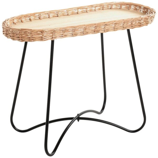 HAKU Möbel Beistelltisch oval MDF-Platte braun 70,0 x 33,0 x 55,0 cm, 1 St.