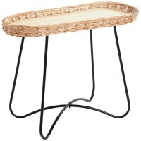 HAKU Möbel Beistelltisch oval MDF-Platte braun 70,0...
