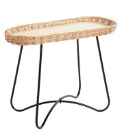 HAKU Möbel Beistelltisch oval MDF-Platte braun 70,0...