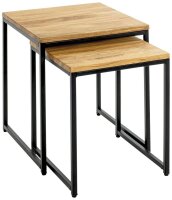 HAKU Möbel Beistelltische-Set quadratisch Massivholz...