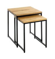 HAKU Möbel Beistelltische-Set quadratisch Massivholz...