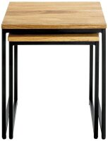 HAKU Möbel Beistelltische-Set quadratisch Massivholz eiche, 2 St.