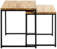 HAKU Möbel Beistelltische-Set quadratisch Massivholz eiche, 2 St.