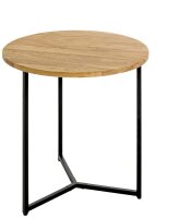 HAKU Möbel Beistelltisch rund Massivholz eiche 50,0...