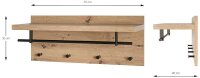 HAKU Möbel Wandgarderobe 37444 eiche Holz 4 Haken...