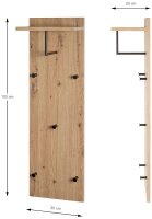 HAKU Möbel Wandgarderobe 37448 eiche Holz 5 Haken...