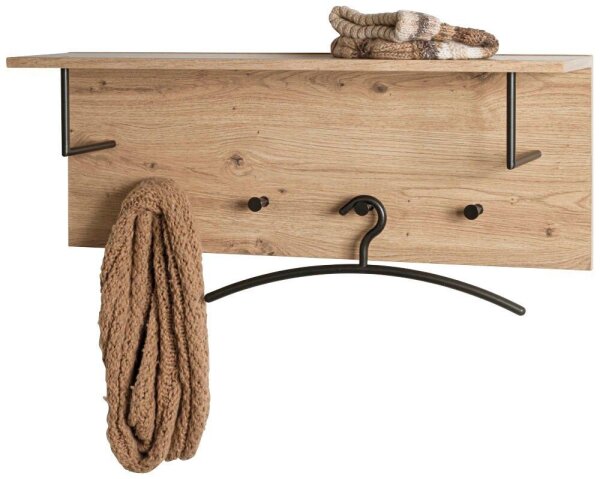 HAKU Möbel Wandgarderobe 37447 eiche Holz 4 Haken 80,0 x 30,0 cm, 1 St.