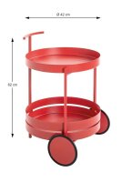 HAKU Möbel Servierwagen rot 42,0 x 42,0 x 62,0 cm