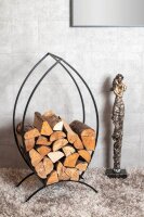 HAKU Möbel Kaminholzregal 37593 schwarz 47,0 x 20,0 x 80,0 cm