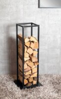 HAKU Möbel Kaminholzregal 37592 schwarz 33,0 x 33,0 x 85,0 cm