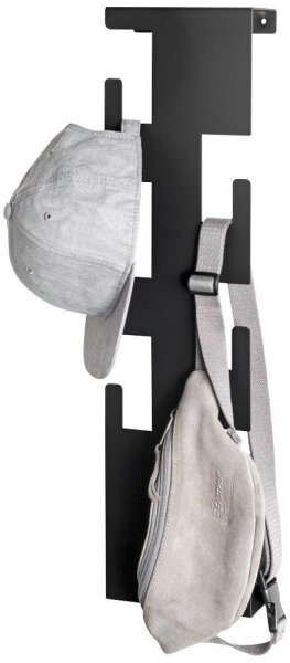HAKU Möbel Wandgarderobe 47506 schwarz Metall 6 Haken 15,0 x 60,0 cm, 1 St.