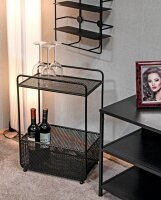HAKU Möbel Beistelltisch rechteckig Metall schwarz 41,0 x 25,0 x 58,0 cm, 1 St.