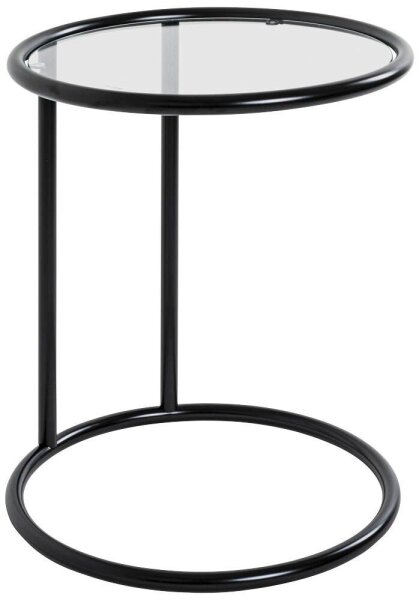 HAKU Möbel Beistelltisch rund Sicherheitsglas schwarz 45,0 x 45,0 x 55,0 cm, 1 St.