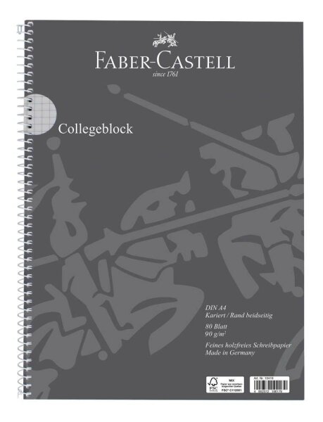 FABER-CASTELL Collegeblock kariert DIN A4 Außenrand, 1 St.