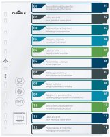 DURABLE Ordnerregister DIN A4 Überbreite 1-12 farbig 12-teilig, 1 Satz