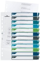 DURABLE Ordnerregister DIN A4 Überbreite 1-12 farbig 12-teilig, 1 Satz