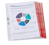 DURABLE Prospekthüllen PREMIUM DIN A4 rot klar 0,08...
