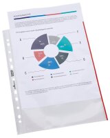 DURABLE Prospekthüllen PREMIUM DIN A4 rot klar 0,08...
