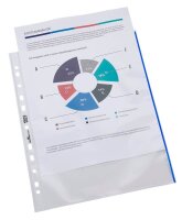 DURABLE Prospekthüllen PREMIUM DIN A4 blau klar 0,08...