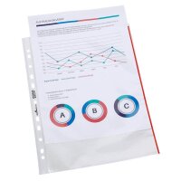 DURABLE Prospekthüllen PREMIUM DIN A4 rot klar 0,08...