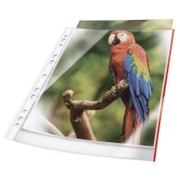 DURABLE Prospekthüllen PREMIUM DIN A4 rot klar 0,08 mm, 25 St.